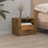 Image de vidaXL Table de chevet murale Chêne fumé 50x36x40 cm816890