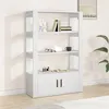 Image de vidaXL Buffet, Armoire Latérale avec Étagères et Porte, Meuble de Rangement Salon Salle de Séjour, Moderne, Blanc Bois d'Ingénierie