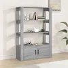 Image de vidaXL Buffet, Armoire Latérale avec Étagères et Porte, Meuble de Rangement Salon Salle de Séjour, Moderne, Sonoma Gris Bois d'Ingénierie