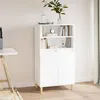 Image de Buffet haut Blanc 60x36x110 cm Bois d ingénierie