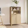 Image de vidaXL Buffet Haut, Armoire avec 2 Étagères et 4 Compartiments, Meuble de Rangement avec Portes, Organisateur de Salon, Scandinave, Chêne Sonoma Bois d'Ingénierie