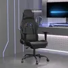 Image de vidaXL Chaise de jeu avec repose-pied Noir Similicuir