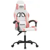 Image de vidaXL Chaise de jeu Blanc et rose Similicuir