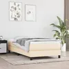 Image de Cadre de lit sans matelas crème 90x190 cm tissu