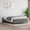 Image de Cadre de lit sans matelas gris foncé 140x200 cm tissu