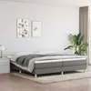 Image de Cadre de lit sans matelas gris foncé 200x200 cm tissu