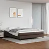 Image de vidaXL Cadre de Lit, Lit Rembourré, Lit Double avec Sommier à Lattes, Lit Adulte de Chambre à Coucher, Moderne, Marron 180x200 cm Similicuir