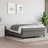 Image de Cadre de lit sans matelas gris foncé 140x200 cm tissu