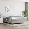 Image de Cadre de lit sans matelas gris clair 160x200 cm tissu
