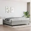 Image de Cadre de lit sans matelas gris clair 200x200 cm tissu