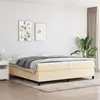 Image de Cadre de lit sans matelas crème 200x200 cm tissu