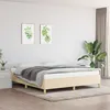 Image de Cadre de lit sans matelas crème 180x200 cm tissu