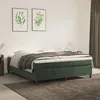 Image de Cadre de lit sans matelas vert foncé 160x200 cm velours