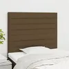 Image de vidaXL 2 x Têtes de Lit Meubles de Chambre à Coucher Accessoires de Lit Simple Têtes de Cadre de Lit Intérieur Marron Foncé 90x5x78/88 cm Tissu 3116457