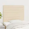 Image de vidaXL 2 x Têtes de Lit Meubles de Chambre à Coucher Accessoires de Lit Simple Têtes de Cadre de Lit Intérieur Crème 90x5x78/88 cm Tissu
