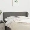 Image de vidaXL Hoofdbord met randen 147x23x78/88 cm stof donkergrijs3116863