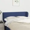 Image de vidaXL Hoofdbord met randen 147x23x78/88 cm stof blauw3116868