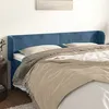 Image de vidaXL Hoofdbord met randen 183x23x78/88 cm fluweel donkerblauw3116928