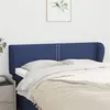 Image de vidaXL Hoofdbord met randen 147x23x78/88 cm stof blauw3117008