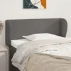 Image de vidaXL Hoofdbord met randen 103x23x78/88 cm kunstleer grijs3117092