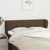 Image de vidaXL Hoofdbord met randen 147x23x78/88 cm stof donkerbruin3117145