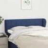 Image de vidaXL Hoofdbord met randen 147x23x78/88 cm stof blauw3117148