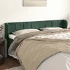 Image de vidaXL Tête de Lit avec Oreilles Meuble de Chambre à Coucher Accessoire de Lit Double Tête de Cadre de Lit Vert Foncé 203x23x78/88 cm Velours