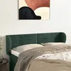 Image de vidaXL Tête de Lit avec Oreilles Meuble de Chambre à Coucher Accessoire de Lit Double Tête de Cadre de Lit Vert Foncé 147x23x78/88 cm Velours
