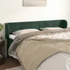 Image de vidaXL Tête de Lit avec Oreilles Meuble de Chambre à Coucher Accessoire de Lit Double Tête de Cadre de Lit Vert Foncé 163x23x78/88 cm Velours 3117341