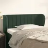 Image de vidaXL Tête de Lit avec Oreilles Meuble de Chambre à Coucher Accessoire de Lit Simple Tête de Cadre de Lit Intérieur Vert Foncé 93x23x78/88 cm Velours