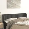 Image de vidaXL Hoofdbord met randen 147x23x78/88 cm fluweel donkergrijs3117431