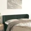 Image de vidaXL Tête de Lit avec Oreilles Meuble de Chambre à Coucher Accessoire de Lit Double Tête de Cadre de Lit Vert Foncé 147x23x78/88 cm Velours