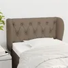 Image de vidaXL Hoofdbord met randen 83x23x78/88 cm stof taupe3117458