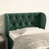 Image de vidaXL Tête de Lit avec Oreilles Meuble de Chambre à Coucher Accessoire de Lit Simple Tête de Cadre de Lit Intérieur Vert Foncé 83x23x78/88 cm Velours