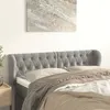 Image de vidaXL Hoofdbord met randen 147x23x78/88 cm fluweel lichtgrijs3117528
