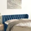 Image de vidaXL Hoofdbord met randen 147x23x78/88 cm fluweel donkerblauw3117532