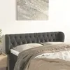 Image de vidaXL Hoofdbord met randen 163x23x78/88 cm fluweel donkergrijs3117535
