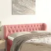 Image de vidaXL Hoofdbord met randen 163x23x78/88 cm fluweel roze3117539