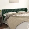 Image de vidaXL Tête de Lit avec Oreilles Meuble de Chambre à Coucher Accessoire de Lit Double Tête de Cadre de Lit Vert Foncé 203x23x78/88 cm Velours