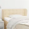Image de vidaXL Hoofdbord met randen 103x23x78/88 cm stof cràmekleurig3117573