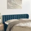Image de vidaXL Hoofdbord met randen 147x23x78/88 cm fluweel donkerblauw3117630