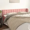 Image de vidaXL Hoofdbord met randen 183x23x78/88 cm fluweel roze3117643