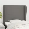 Image de vidaXL Hoofdbord met randen 83x23x118/128 cm stof donkergrijs3117651