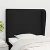 Image de vidaXL Hoofdbord met randen 83x23x118/128 cm stof zwart3117652