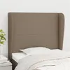 Image de vidaXL Hoofdbord met randen 83x23x118/128 cm stof taupe3117654