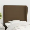 Image de vidaXL Hoofdbord met randen 93x23x118/128 cm stof donkerbruin3117661