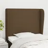 Image de vidaXL Hoofdbord met randen 103x23x118/128 cm stof donkerbruin3117669