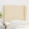 Image de vidaXL Hoofdbord met randen 103x23x118/128 cm stof cràmekleurig3117671
