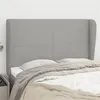 Image de vidaXL Hoofdbord met randen 147x23x118/128 cm stof lichtgrijs3117674