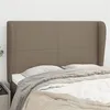 Image de vidaXL Hoofdbord met randen 147x23x118/128 cm stof taupe3117678
